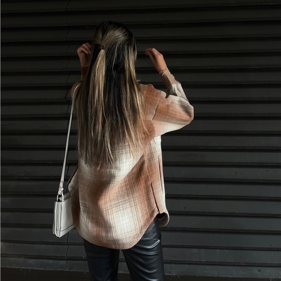 CUTS Women Plaid Orange Shirt Jacket (shacket) BNWT - Picture 5 of 6